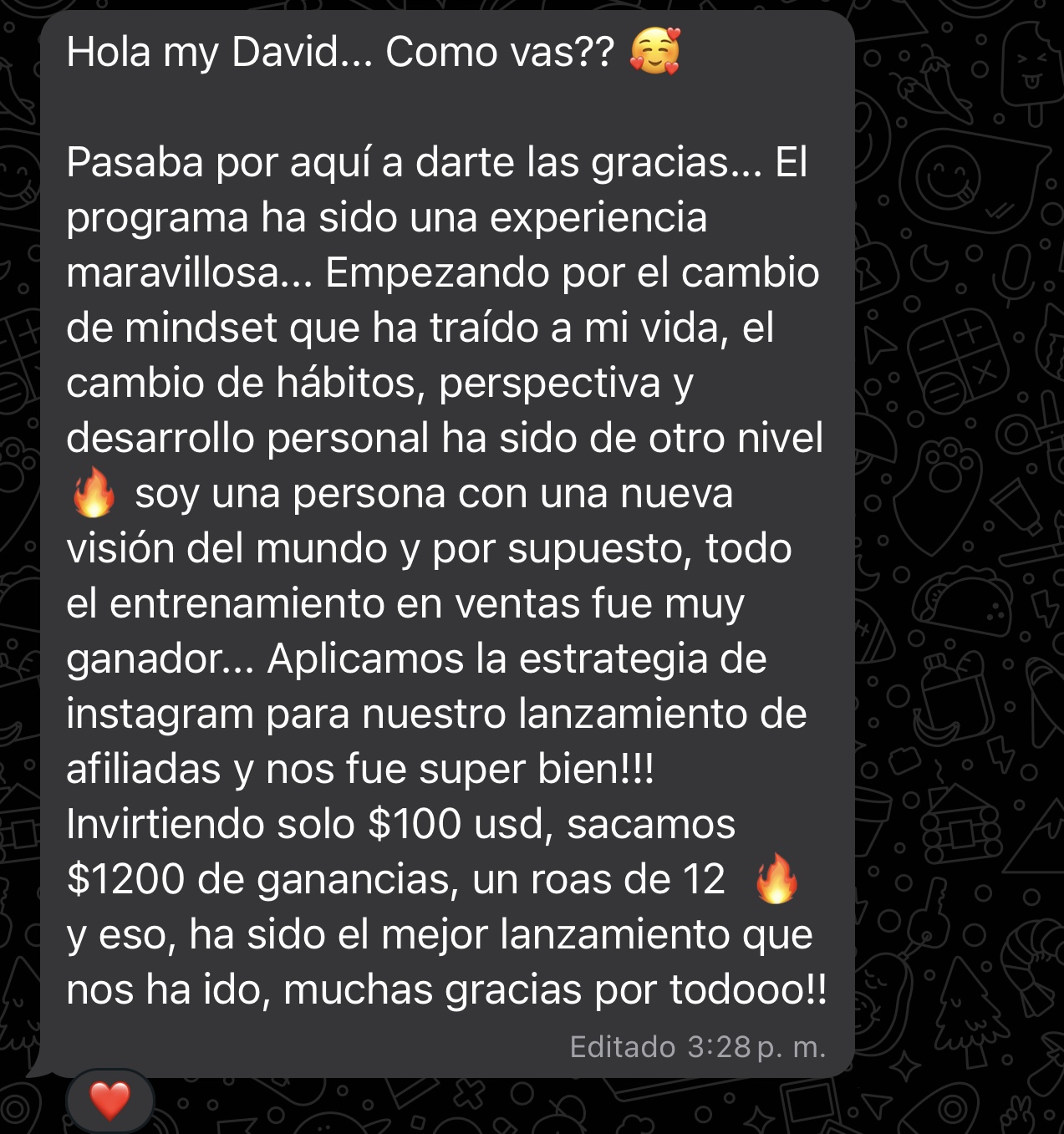 Alumna: invirtió $100 USD y generó $1.200 de ganancias