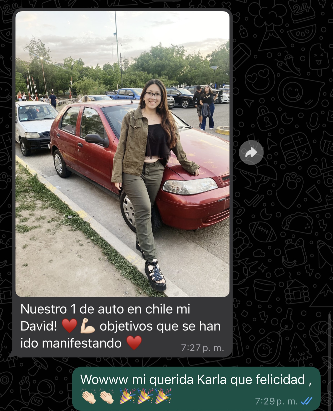 Karla compró su primer auto en Chile